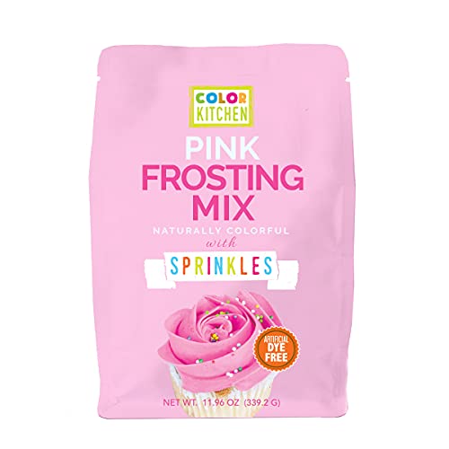 dye free frosting - ColorKitchen Pink Frosting Mix with Sprinkles – Make Frosting or Icing from Natural Ingredients | Artificial Dye-free | Gluten-free | Non-GMO | Vegan-Friendly | Plant-based