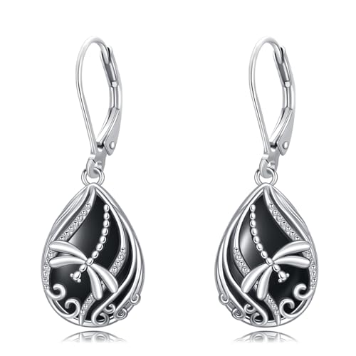 Animal Earrings 925 Sterling Silver Abalone Shell Dangle Drop Earrings Leverback Earrings Cute Animal Jewelry Gifts for Women Girlfriend