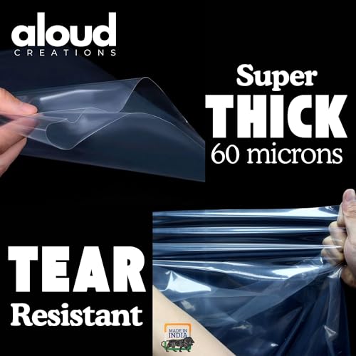 Image of ALOUD CREATIONS 10 Piece Large Clear LDPE Plastic Bag 30 x 50 Inch | Jumbo Thick Transparent Luggage Trolley & Suitcase Covers | Dustproof Storage for Travel, Moving, Mattress, Chair, Art | 60 Micron