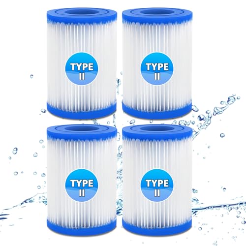 Image of Hycago 4PCS Type II Filter Cartridge for Bestway Pool Size 2,(Size II) Hot Tub Filter for Bestway Swimming Pool and Spa Filter, Easy installation, Pool Cleaning Filter