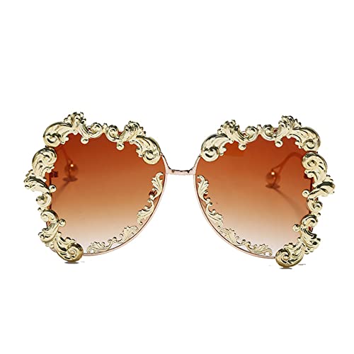 Lunettes de soleil steampunk métal verres surdimensionnés protection UV400