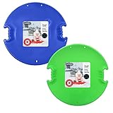 Superio Round Snow Saucer Sleds- Plastic Disc Sleds for Kids and Adults- Heavy Duty Sled Discs with Handles for Downhill Sledding, Winter Outdoor Sports (Blue-Green, 26 Inch)