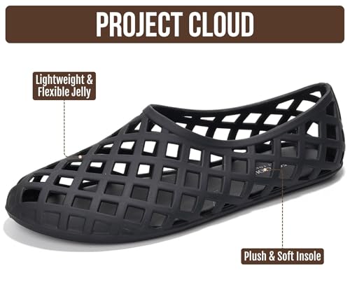 Image of Project Cloud Jelly Shoes Women - Lightweight & Water-Resistant Women's Flats Sandals - Non Slip Womens Shoes - Perfect Summer Jelly Flats for Women 2026 (Jellz)