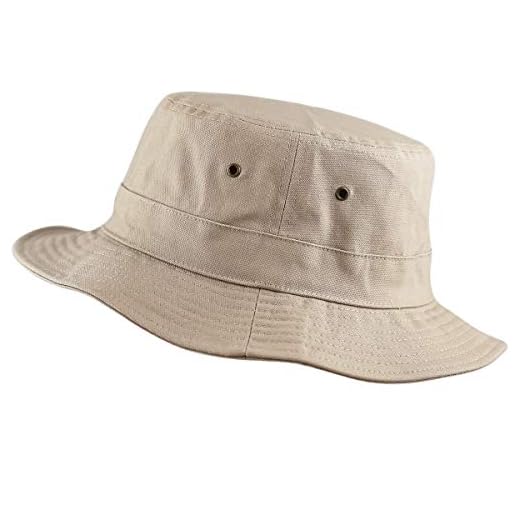 100% Cotton Canvas Packable Summer Travel Bucket Hat (S/M, Canvas - Khaki)