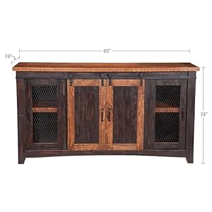 Martin Svensson Home Santa Fe Solid Wood TV Stand, 65", Antique Black and Aged Distressed Pine Martin Svensson Home Santa Fe Solid Wood TV Stand 65 Antique Black and Aged Distressed Pine