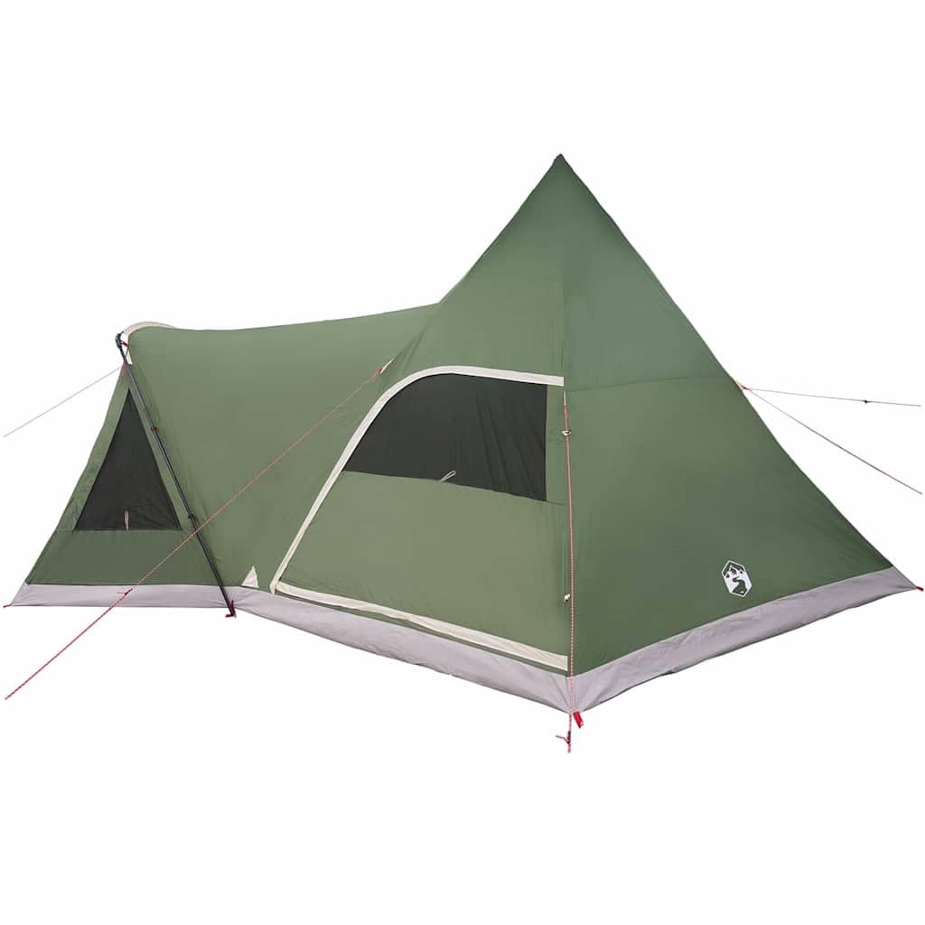 Teepee namiot dla 5 osób, zielony, poliester 185T, namiot kempingowy z dachem, 545 x 450 x 295 cm, do użytku na zewnątrz, do ogrodu, na taras, imprezę, do natury, przygody