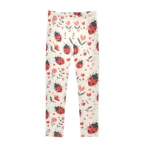 Mnsruu Mädchen-Leggings mit niedlichem Marienkäfer-Druck, weiche...