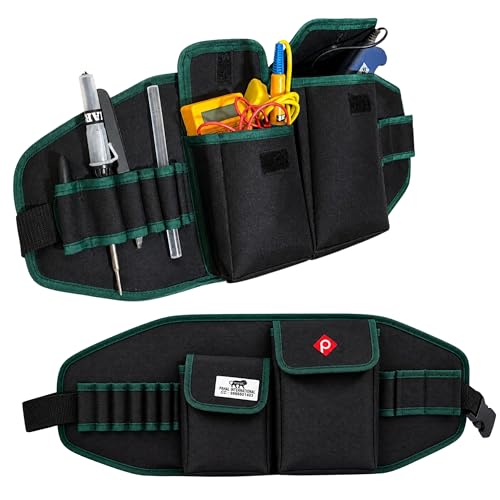 Image of PAHAL Waist Canvas RAPID RESPONSE Tool Belt Heavy Duty | Durable Multipurpose Tool Pouch for Electrician, Technician & Mechanic | Adjustable Work Belt Organizer | Green Black (500mm x 155mm)