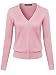 Basic Solid V Neck Sweater Cardigans Baby Pink Size L