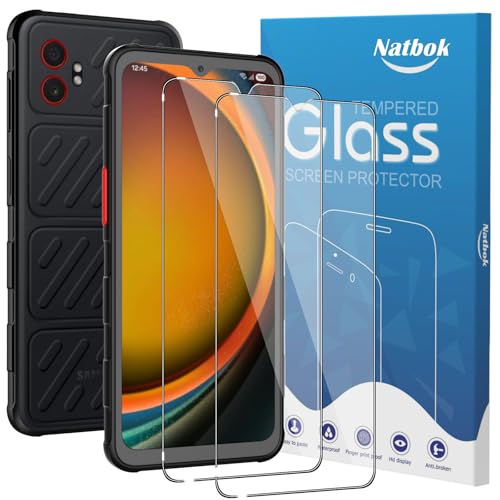 Natbok 2 Pack Compatible with Samsung Galaxy XCover7 Pro/Galaxy XCover 7/Honor X5c/X5c Plus Screen Protector,9H Tempered Glass Film,Bubble-Free for Galaxy XCover 7 Pro Screen Protector