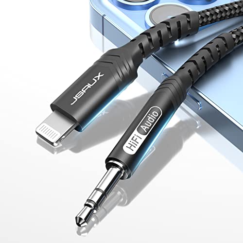 JSAUX AUX Cord for iPhone 3.3Ft [Apple MFi Certified] 3.5mm Aux Cable for Car Compatible with iPhone 14 13 12 11Pro XS XR X 8 7 6 iPad iPod for Car Home Stereo, Speaker, Headphone-Black -  JSUSNZLT2AUXBK1M
