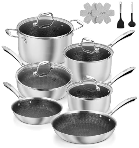 Image of KOCH SYSTEME CS Triply Stainless Steel Cookware Set 14Pcs, Nonstick Hybrid