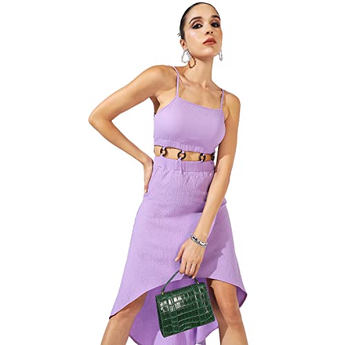 Image of PINACOLADA Women's Solid Dress for Casual Wear | Regular Sleeve | Quality Stretchable Fabric | Dress Crafted with Enhanced Stretch and Comfort Fit for Everyday Wear