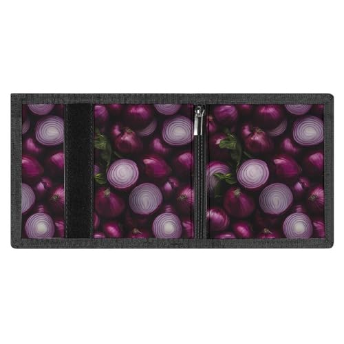 Red Onions Purple Onions Trifold Wallets Lightweight RFID Blocking Wallet Credit Card Holder Custom Gifts for Men Women4