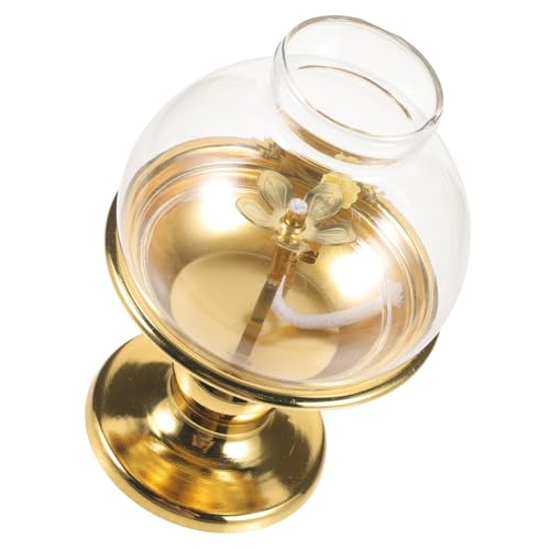 Cabilock Lámpara de Aceite para Interior Lámpara de Queroseno de Aleación con Decoración Vintage para Hogar y Emergencia Resistente y Fácil de Limpiar