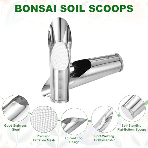 Juego 1-set de palas para suelo bonsái acero inoxidable 5cm miniatura 2