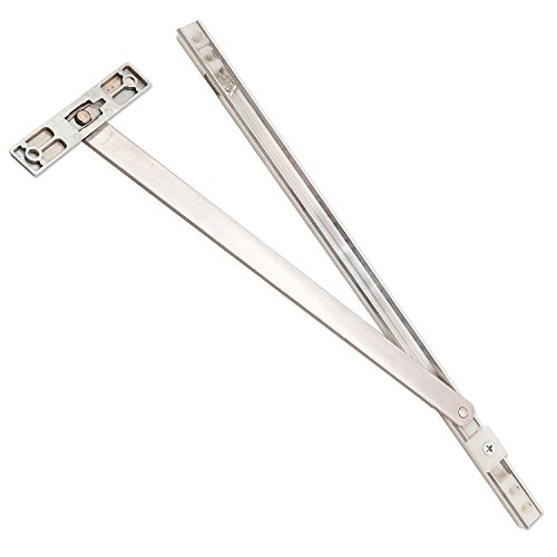 2 x 335mm Passivated Steel Restrictor Door Stay with Adjustable Friction pad - Holds Open at 90°