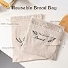 GobiSea 2 Pack Bread Bags for Homemade Bread - Plastic Lined - Keep Bread Fresh - Eco Reusable Linen Bread Bag Bread Storage Bags - 42cm x 32cm