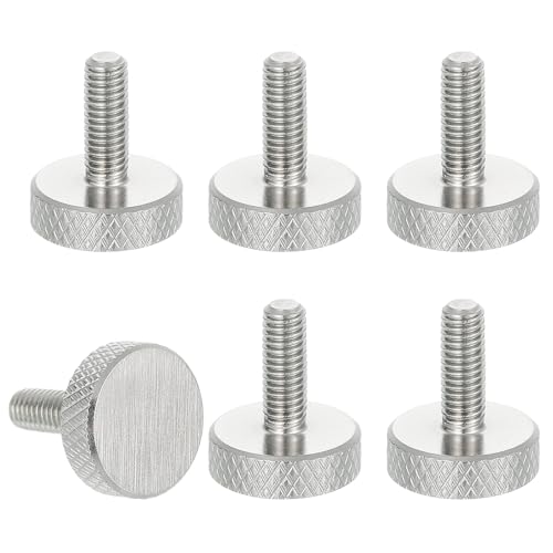 sourcing map Tornillos de pulgar moleteados M5 x 12 mm, tornillos de cabeza plana de acero inoxidable 304, pernos de cabeza moleteada de diamante métrico, perillas de agarre, sujetadores de rosca para