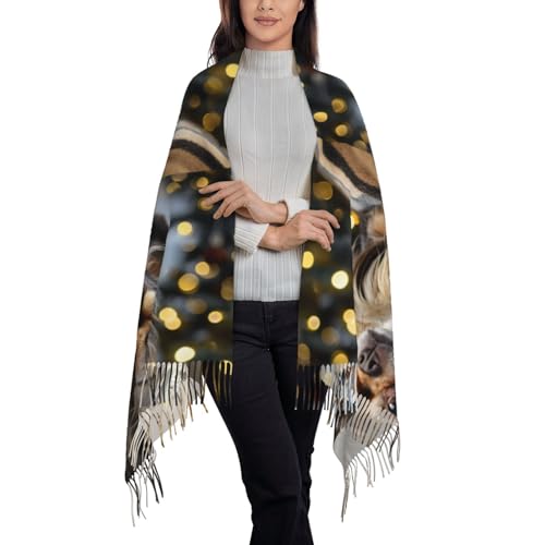 Long-Haired Chihuahua Fashion Scarf Tassel Soft Cashmere Warm Large Blanket Wrap Shawl For Gift 78"*28"3