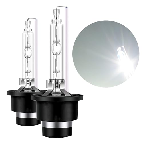 GLOFE D2S HID Xenon Bulbs Factory Headlight Replacement Lamps 35W 6000K Diamond White Super Bright High Low Beam Xenon Replacement Bulb 85122 66040 66240CBI Replacement,IP68 Waterproof Design(2pcs)