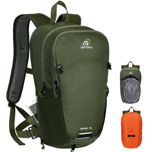 ONETOALL Fahrradrucksack 15L/20L Wasserdicht, Wanderrucksack mit Helmnetz und Regenschutz, Tagesrucksack mit Abnehmbarem Bauchgürtel zum Radfahren Wandern Tagestour Sport Alltag ONETOALL Fahrradrucksack 15L/20L Wasserdicht, Wanderrucksack mit Helmnetz und Regenschutz, Tagesrucksack mit Abnehmbarem Bauchgürtel zum Radfahren Wandern Tagestour Sport Alltag