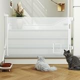 OHMG Barriere di sicurezza per bambini per bambini, estensibile, retrattile, 0-150/180 cm, barriera scala per bambini e cani, per interni/esterni, porta, corridoi, con gatto cava, rete di protezione