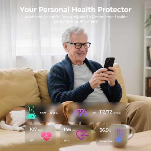 Image of Smart Ring for Women & Men, Health Tracker Ring with Heart Rate, SpO2, Blood Pressure,Temperature, HRV & Stress , IP68 Waterproof Fitness Ring, Sleep Tracker for iPhone & Android (Rose Gold, 14#)