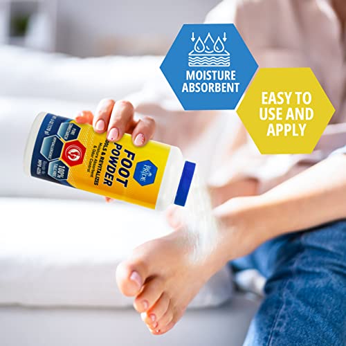 Med Pride Premium Foot Powder For Moisture Control - Hypoallergenic, 100% Talc-Free Foot Cooling Powder To Reduce Odors And Absorb Sweat & Excess Moisture- Shoe & Foot Odor Eliminator Powder- 6Oz #TOP3