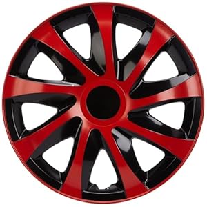 NRM KO239 Radzierblende Draco CS, Schwarz/Rot, 15 Zoll, 4er Set