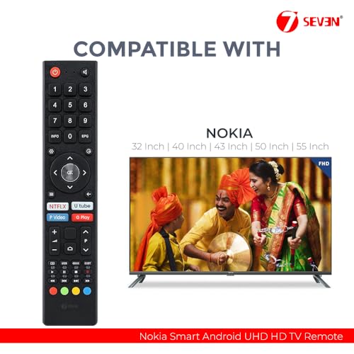 7SEVEN® Compatible with Nokia Tv Remote Control Suitable for Smart Android UHD HD Television 32HDADNVVEE 40FHDADNVVEE 43FHDADNVVEE 43UHDADNVVGE 50UHDADNVVGE 55UHDADNVVGE Models 2 41SEqRFO3LL