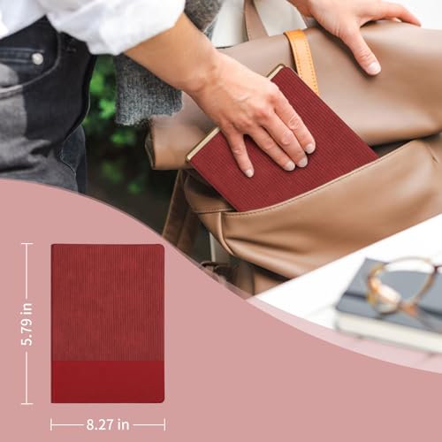 Image of Lined Journal Notebook for Work College Ruled Note Book 5.79 inchx8.27 inch A5 PU Leather Daily Journaling 216 Pages for Women Men Writing Home School Supplies Business (A5 Lined 216pages, 2 Pack-Red /Darkgreen)
