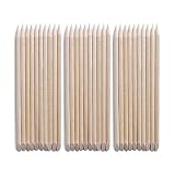 100PCS Orange Sticks for Nails 4.5 Inch - Wooden Cuticle Pusher & Remover Set - Non-Toxic, Won't Bre