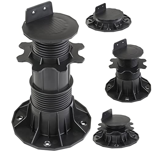 Montafox 10 x Plot réglable en hauteur pour terrasse support pied lambourde bois WPC, Taille:35-70 mm