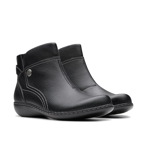 Clarks Clarks Collection Women's Ashland Mabel Ankle Boot, Black Tumbled Leather, 12 Medium US