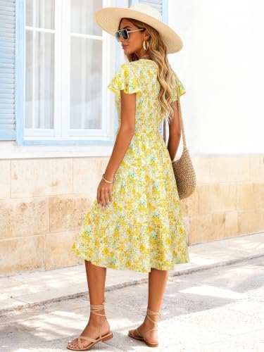 Image of Berydress Summer Dresses for Women 2026 Casual Boho Smocked Midi Sundress