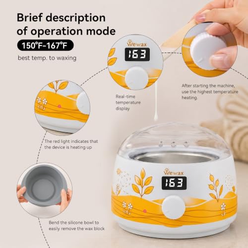 Image of Waxing Kit for Women, Wax Warmer for Hair Removal 6 Bags Hard Wax Beads