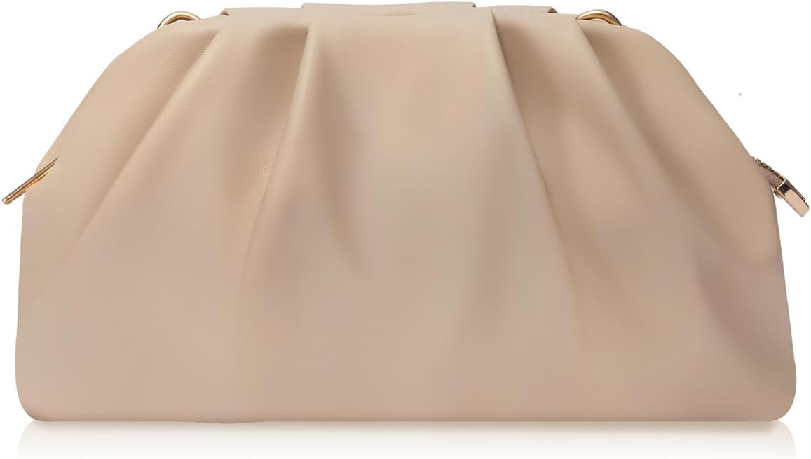 Clutch Purse for Women Soft Pleated PU Wedding Clutch, Elegant Evening Bag for Galas, Proms,Cocktail Parties