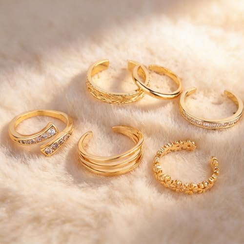 Bagues d'orteil plage d'été : 6 bijoux de pied réglables Mikovivi