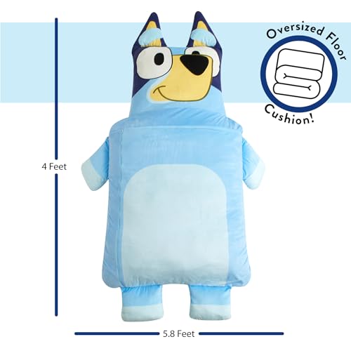 Image of Bluey Oversized Floor Lounger for Kids,Soft Plush Chair with Pillow and Cushion,Comfortable Portable Nap /Play Mat