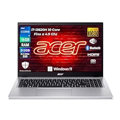 acer Aspire Go, Pc Portatile Silver Intel i7-13620H 10 Core 3.5 Ghz, Ram DDR5 16Gb, SSD NVMe 512Gb, Display 15,6" FHD, Notebook con Win 11 Pro, Wi-FI 6, Garanzia Italia
