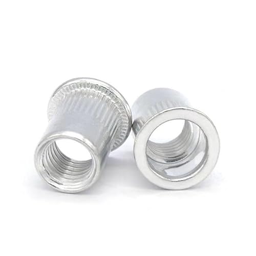 Nietmuttern M6, 70 Stück Edelstahl Blindnietmuttern A2 V2A, Flachkopf Gewindenieten für Bleche, Elektrogeräte und Industrieprodukte, Rostfreie Einnietmuttern mit Präzisionsgewinde, Ideal