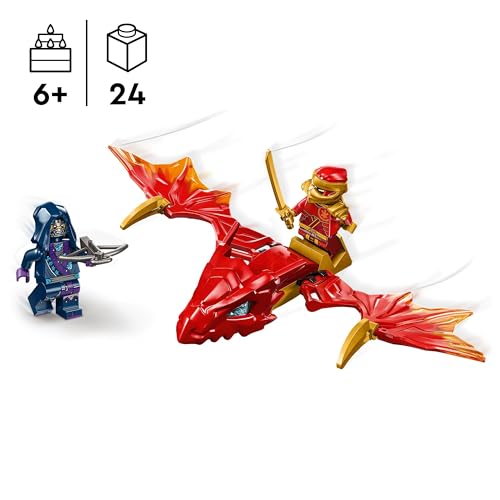 NINJAGO Attacco del Rising Dragon di Kai, Giochi per Bambini e Bambine da 6 Anni in su, Action Figure di Drago Giocattolo da Costruire con 2 Minifigure, Spada Ninja e Balestra 71801 - Lego - Immagine 1
