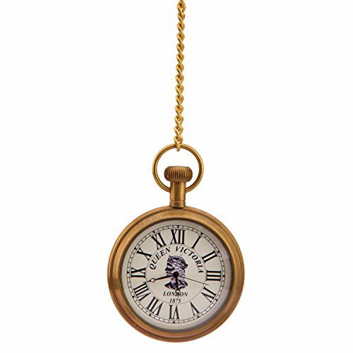 Aakrati Devyom Devyom Style Brass Pocket Watch with Roman Numbers, Queen Eliza