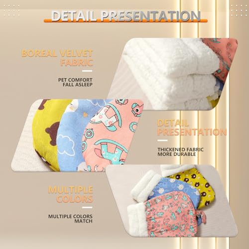 Miocololy Cat Sleeping Bag, Soft Plush Winter Cat Cave Bed Self-Warming Sack for Indoor Cats Small Dogs (Yellow) - Thumbnail 5