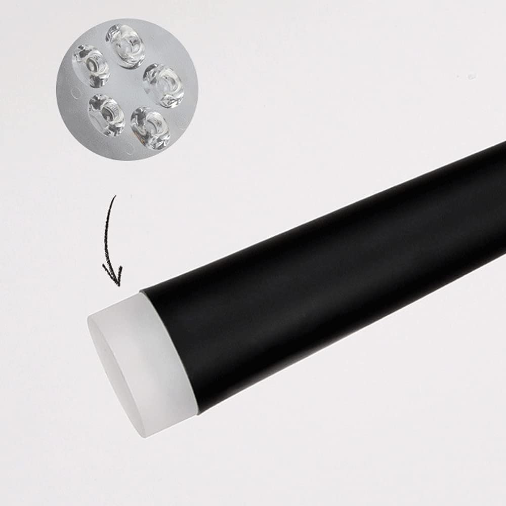 Lámpara colgante de tubo largo, luces colgantes cónicas de metal con pantalla de lente, lámparas colgantes modernas de 5 W con iluminación de isla LED,iluminación de techo
