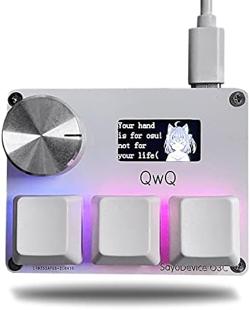 BTXETUEL SayoDevice OSU O3C Magnetic Linear Switch with Button and Display, Copy, Paste Shotcut, Mini Macro Keyboard Hotswap