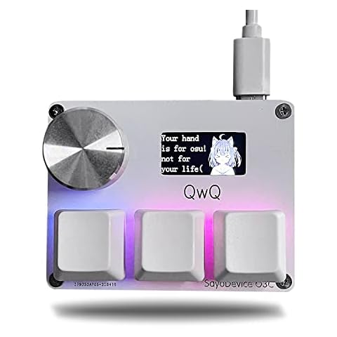 BTXETUEL SayoDevice OSU O3C Rapid Trigger Hall Switches Magnetic Linear Switches Keyboard with Knob and Screen,Copy Paste,Shotcut,Macro Hotswap Mini Keypad.… Cover