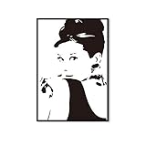 Rahmen: Keine WDQTDW Leinwanddruck Schwarz Weiß Audrey Hepburn Wand Kunst Leinwand Gemälde Zitate Minimalistischen Poster Und Drucke Wandbild Für Wohnzimmer Home Decor