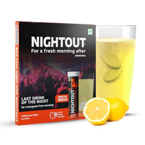 Image of Fast&Up NightOut | 4 Effervescent tabs | Instant Hangover Relief | Helps detoxify liver | Rapid hydration & energy | Helps prevent Hangover | Zero sugar | Fizzy lemon flavour